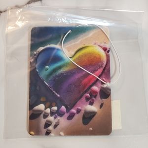 Rainbow Heart in the Sand Car Air Freshener